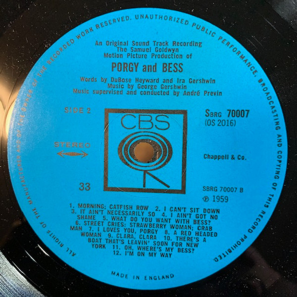 George Gershwin - The Samuel Goldwyn Motion Picture Production Of Porgy And Bess (LP)