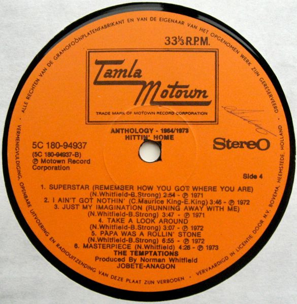 The Temptations - Anthology 1964-1973 (2xLP, Comp)