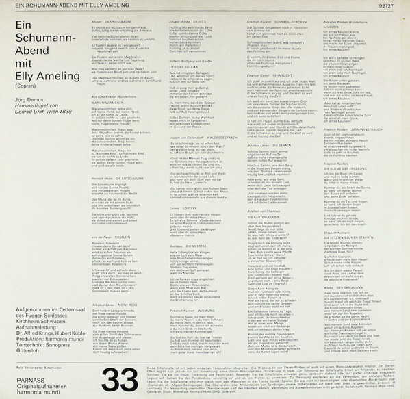 Elly Ameling / Jörg Demus, Schumann* - Ein Schumann-Abend  (LP, RE)