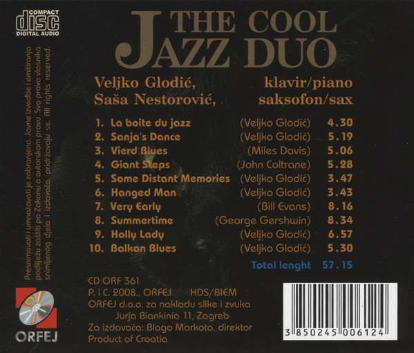 Veljko Glodić, Saša Nestorović - The Cool Jazz Duo (CDr, Album)