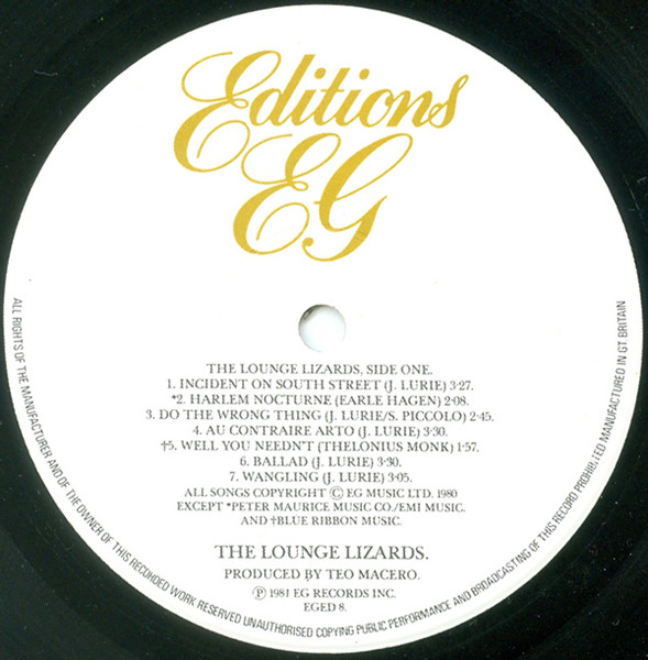 The Lounge Lizards* - The Lounge Lizards (LP, Album)