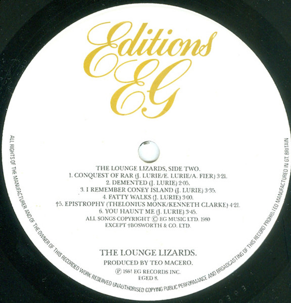 The Lounge Lizards* - The Lounge Lizards (LP, Album)
