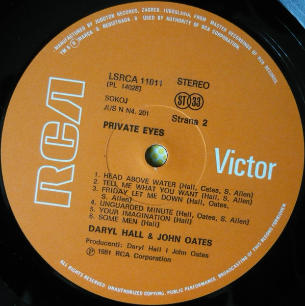 Daryl Hall & John Oates - Private Eyes (LP, Album)