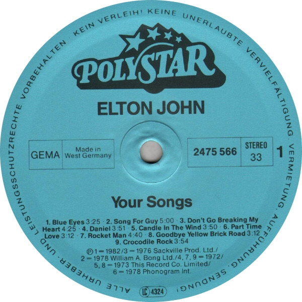 Elton John - Your Songs (Die Grosse Edition Seiner Romantischen Welthits) (LP, Comp)
