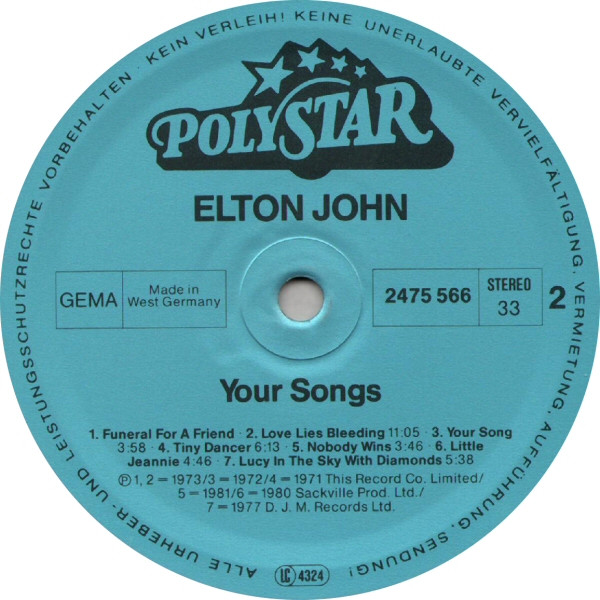Elton John - Your Songs (Die Grosse Edition Seiner Romantischen Welthits) (LP, Comp)