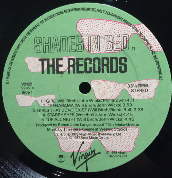 The Records - Shades In Bed (LP, Album + 12