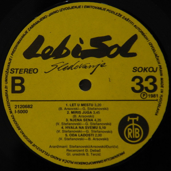 Leb I Sol - Sledovanje (LP, Album)