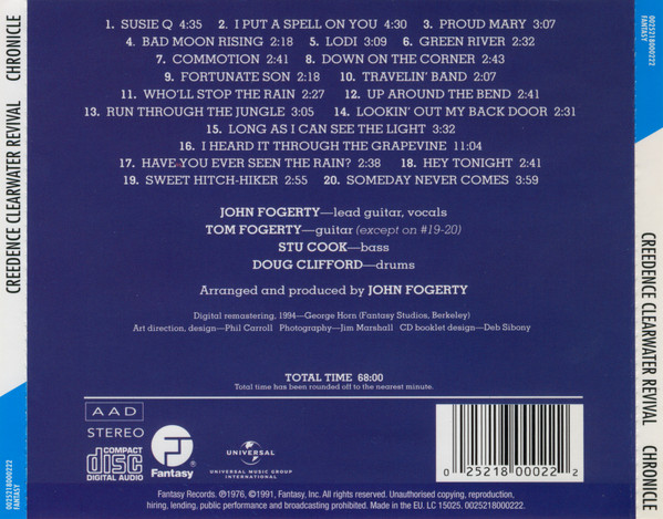 Creedence Clearwater Revival Featuring John Fogerty - Chronicle (The 20 Greatest Hits) (CD, Comp, RE, RM)