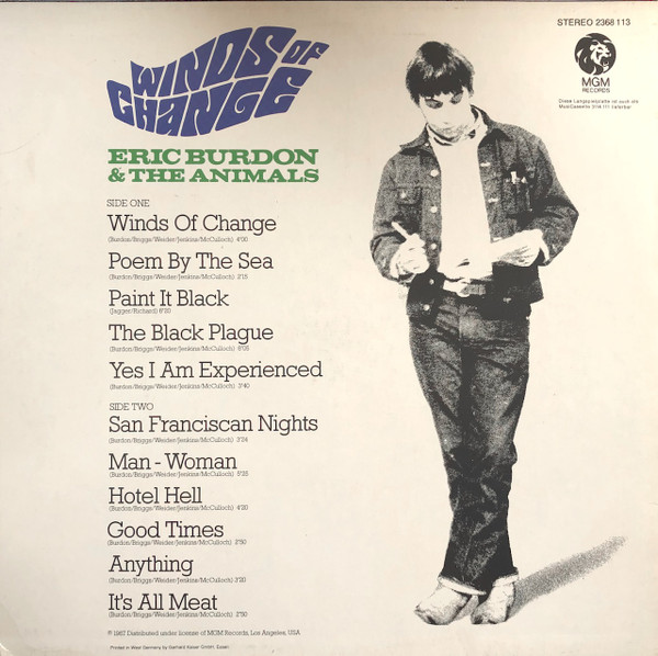 Eric Burdon & The Animals - Winds Of Change (LP, Album, RE)