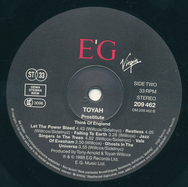Toyah - Prostitute (LP, Album)