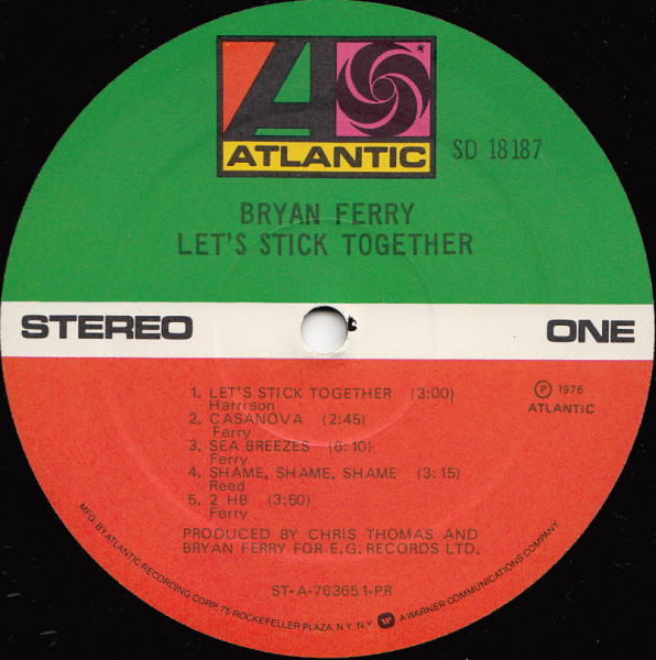 Bryan Ferry - Let's Stick Together (LP, Album, PR)