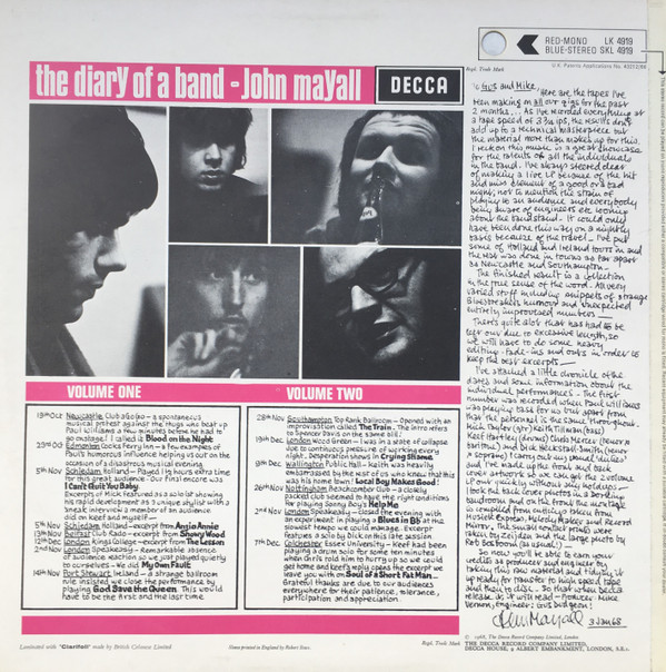 John Mayall - The Diary Of A Band Volume Two (LP, Album, RE)