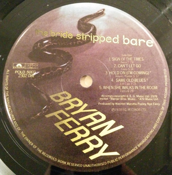 Bryan Ferry - The Bride Stripped Bare (LP, Album)