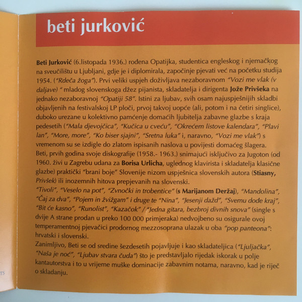 Beti JurkoviÄ‡ - Kronologija - 20 Izvornih Snimaka (CD, Comp, Mono)