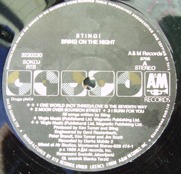 Sting - Bring On The Night (2xLP, Album)