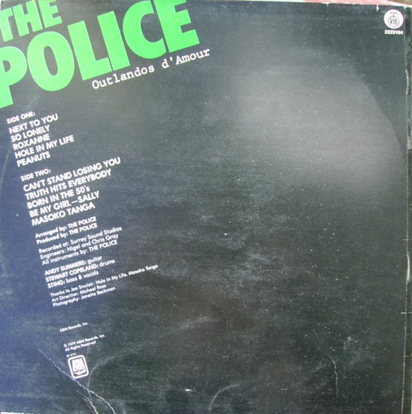 The Police - Outlandos D'Amour (LP, Album, RE)