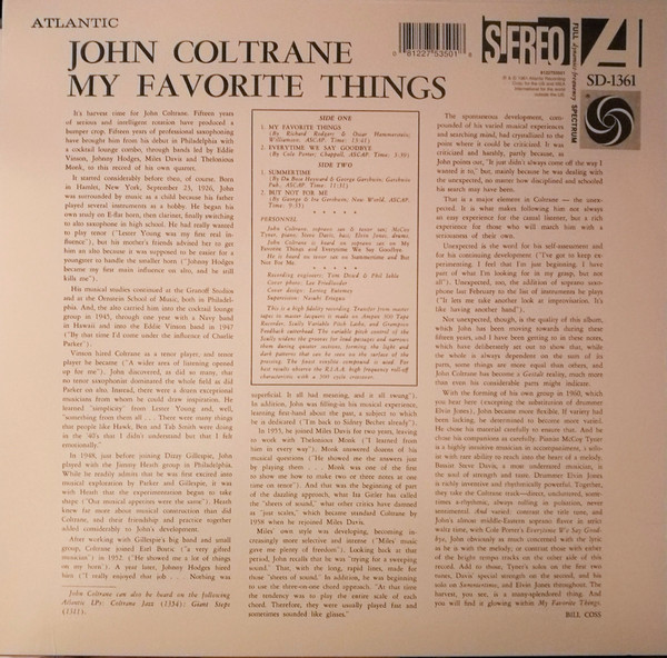 John Coltrane - My Favorite Things (LP, Album, RE)