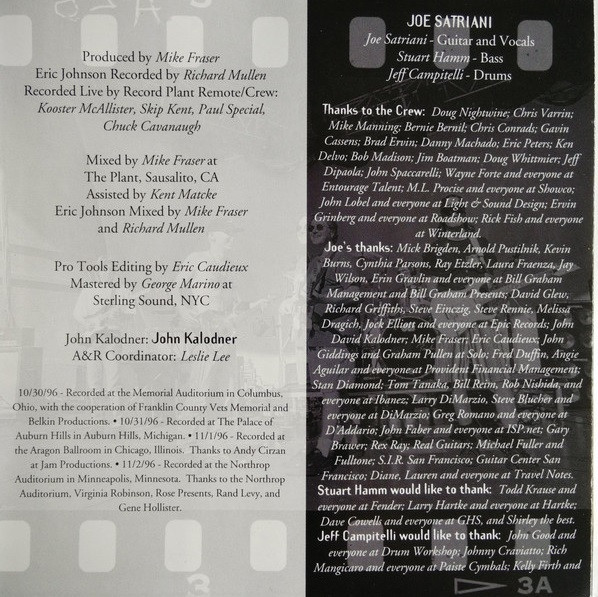 G3 (6), Joe Satriani, Steve Vai, Eric Johnson (2) - G3 - Live In Concert (CD, Album)