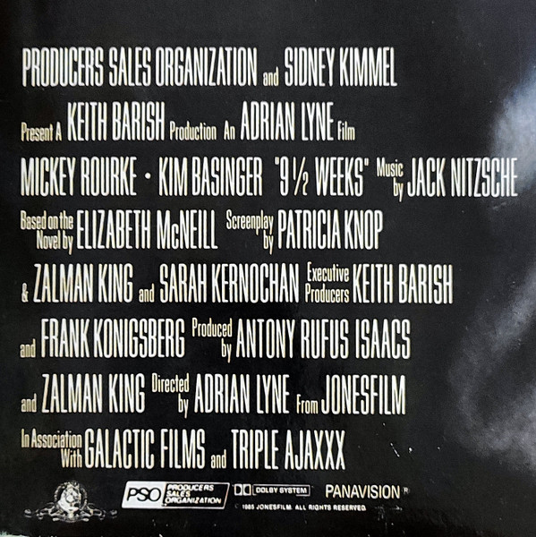 Various - 9½ Weeks (Original Motion Picture Soundtrack) (LP, Comp)