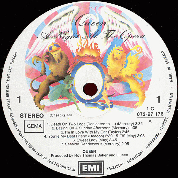 Queen - A Night At The Opera (LP, Album, RP, Gat)