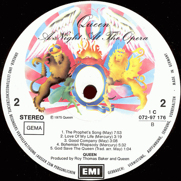 Queen - A Night At The Opera (LP, Album, RP, Gat)