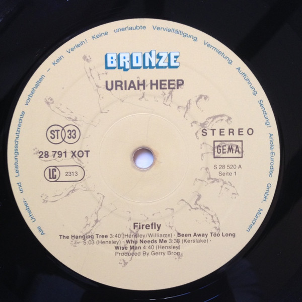 Uriah Heep - Firefly (LP, Album, Gat)