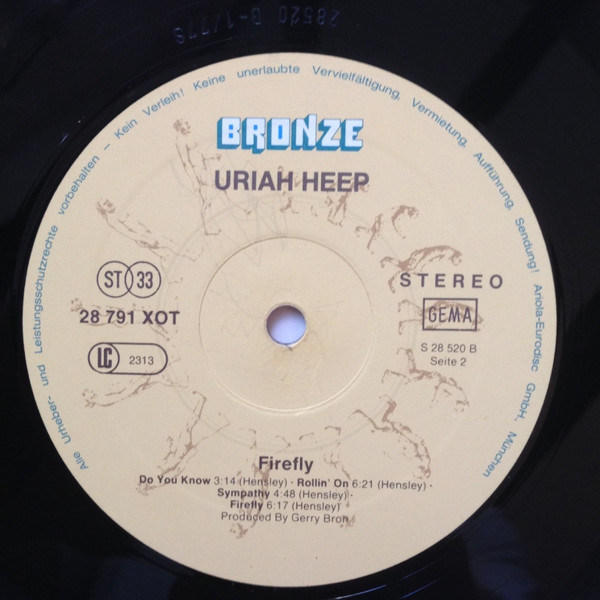 Uriah Heep - Firefly (LP, Album, Gat)