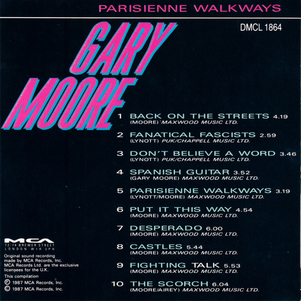 Gary Moore - Parisienne Walkways (CD, Comp)