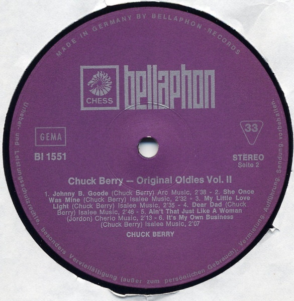 Chuck Berry - Original Oldies Vol. 2 (LP, Comp)