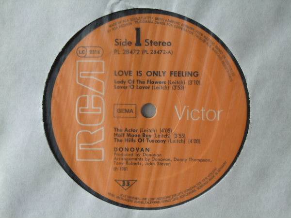 Donovan - Love Is Only Feeling (LP, Album)