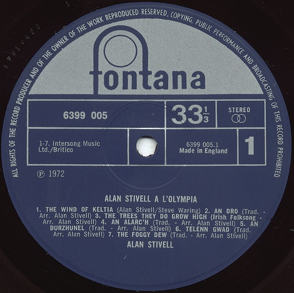 Alan Stivell - À L'Olympia (LP, Album)