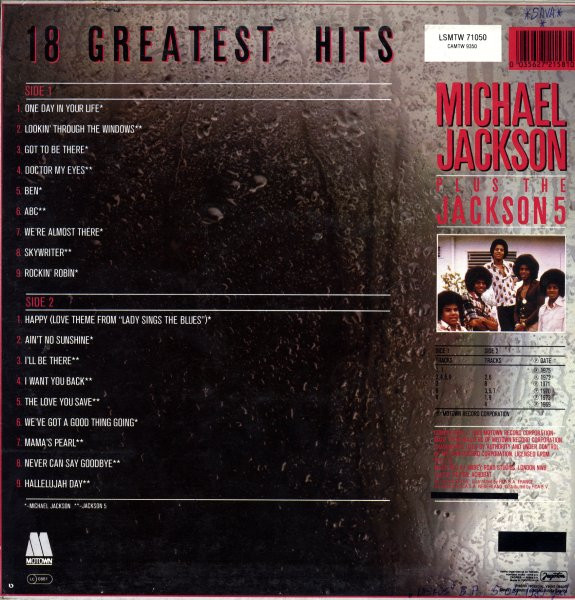 Michael Jackson + The Jackson 5 - 18 Greatest Hits (LP, Comp)