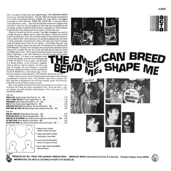The American Breed - Bend Me, Shape Me (LP, Album, Mon)