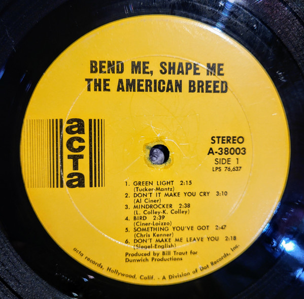 The American Breed - Bend Me, Shape Me (LP, Album, Mon)