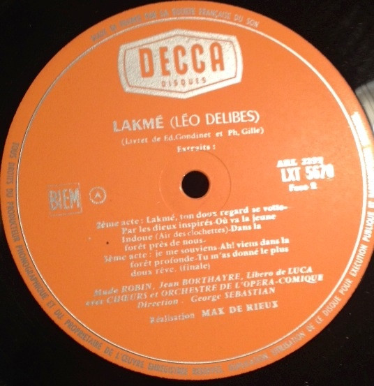 Léo Delibes - Lakmé (Extraits) (LP, Album, Mono, RE)