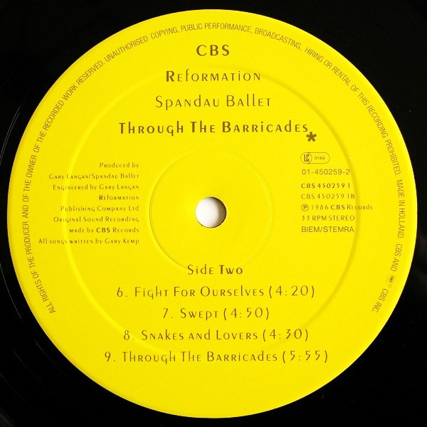 Spandau Ballet - Through The Barricades (LP, Album)