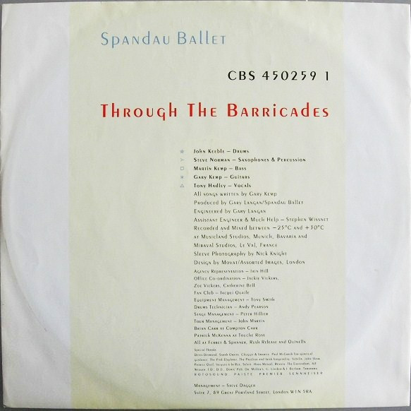 Spandau Ballet - Through The Barricades (LP, Album)