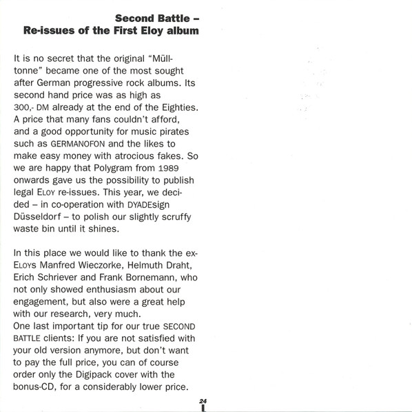 Eloy - Eloy (RE, Dig + CD, Album + CD, Single)