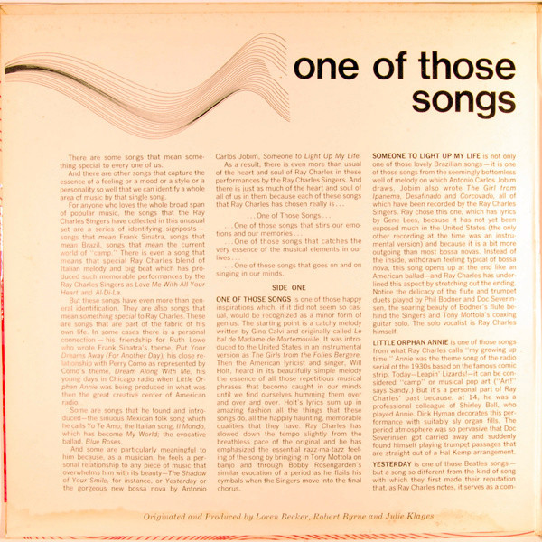 The Ray Charles Singers - One Of Those Songs (LP)