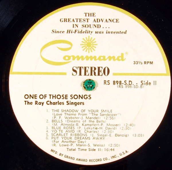 The Ray Charles Singers - One Of Those Songs (LP)