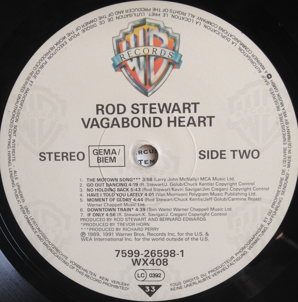 Rod Stewart - Vagabond Heart (LP, Album)