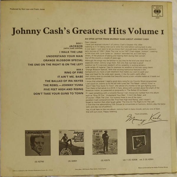 Johnny Cash - Greatest Hits Volume 1 (LP, Comp)