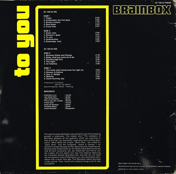 Brainbox (3) - To You (2xLP, Comp)