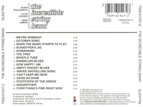 The Incredible String Band - The Incredible String Band (CD, Album, RE)