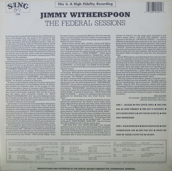 Jimmy Witherspoon - The Federal Sessions (LP, Comp)
