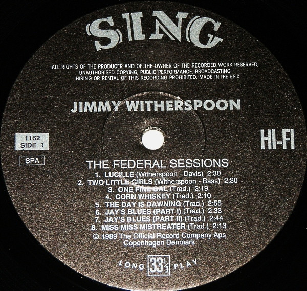 Jimmy Witherspoon - The Federal Sessions (LP, Comp)