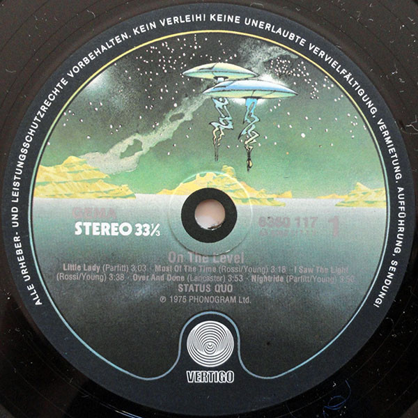 Status Quo - On The Level (LP, Album, RP, Gat)