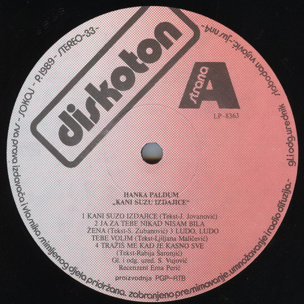 Hanka Paldum - Kani Suzo Izdajice / Tako Me Uzbuđuješ (LP, Album)