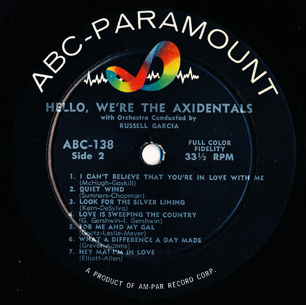 The Axidentals - Hello, We're The Axidentals! (LP, Album, Mono)