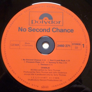 Charlie (5) - No Second Chance (LP, Album)